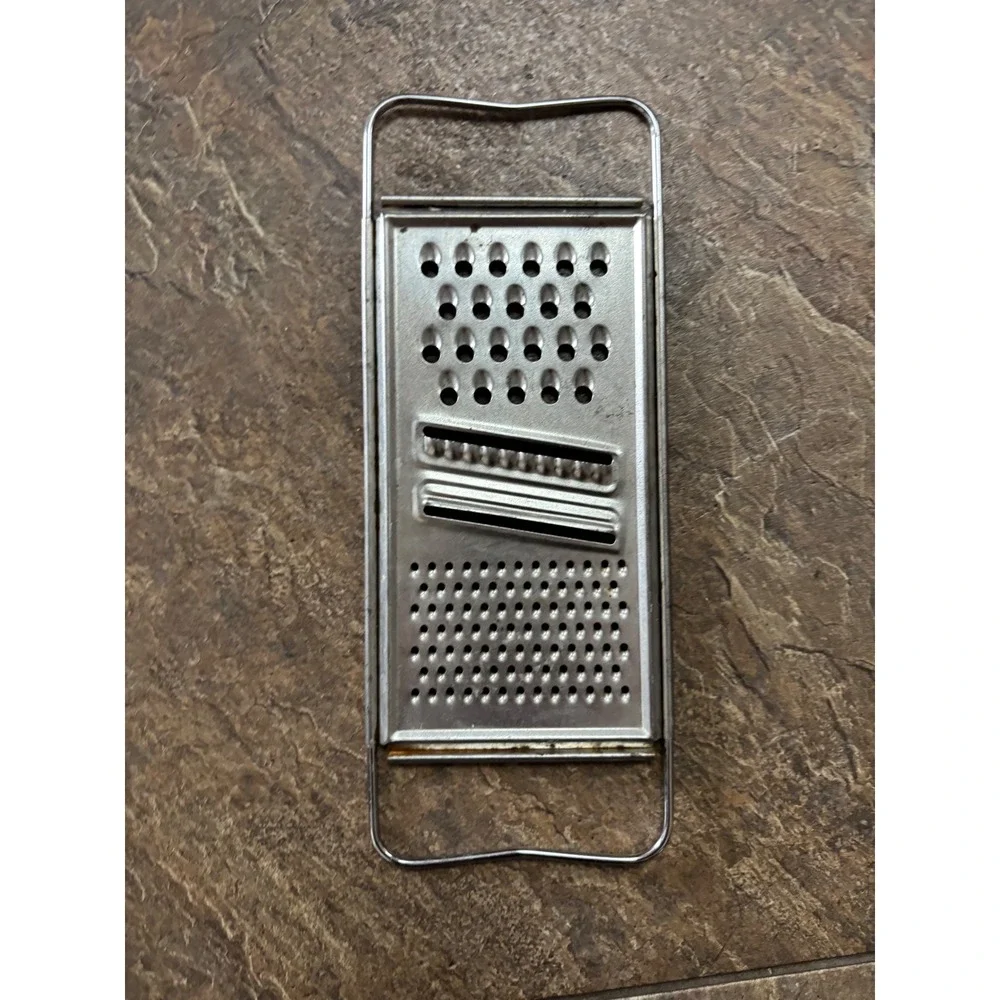 Vintage EKCO Stainless Steel Flat Cheese Grater Slicer Handheld Kitchen Tool